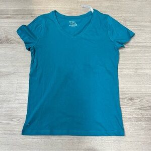 Teal V-Neck Women's Top